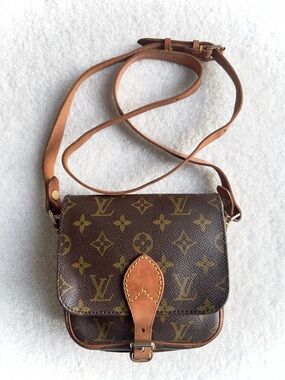 Louis Vuitton Monogram Canvas Small Crossbody with Tan Leather Trim